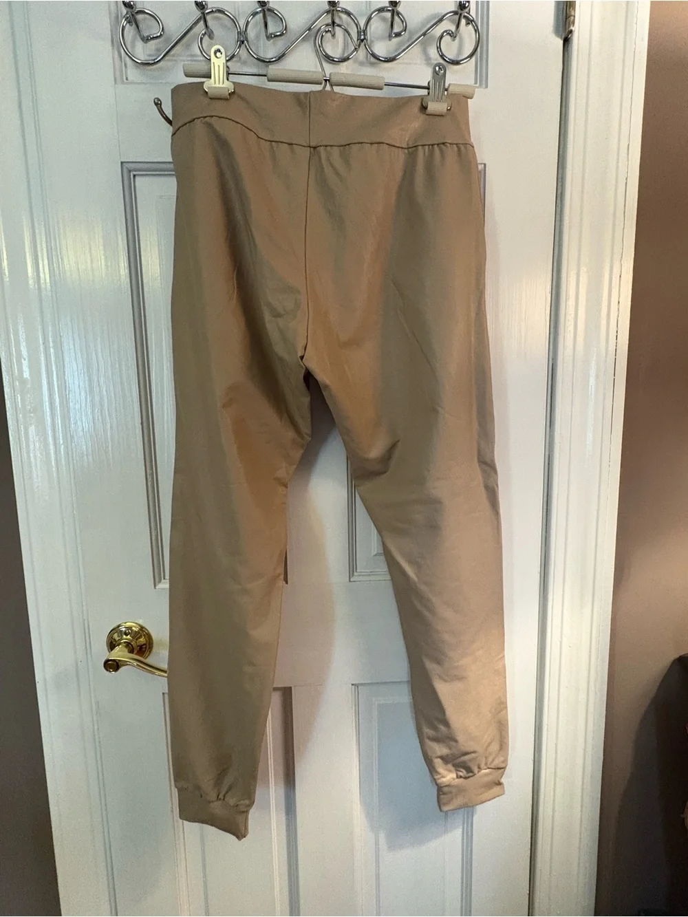 Commando Womens Sand Faux-Leather Jogger Pants- NWT Large